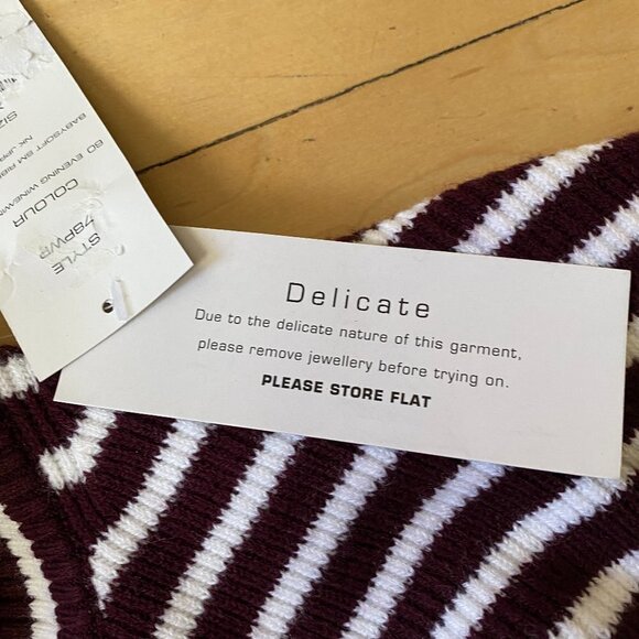 french Connection BNWT Cowl Stripe Ribbed Sweater - Picture 6 of 12